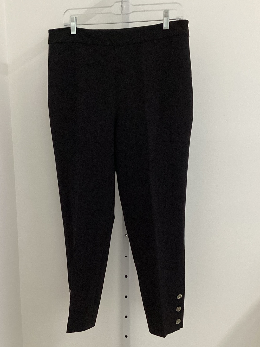 kate spade Black Slim Dress Pants with Ankle Buttons